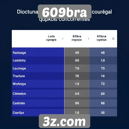 Comparação entre 609bra e concorrentes